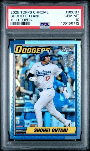 2025 Topps Chrome 1990 Topps Shohei Ohtani PSA 10 front