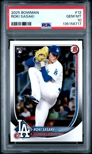 2025 Bowman Roki Sasaki PSA 10 Rookie front