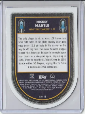 2025 Topps Chrome Cosmic Launched into Orbit Mickey Mantle back