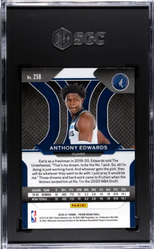 2020-21 Panini Prizm Anthony Edwards SGC 9.5 back