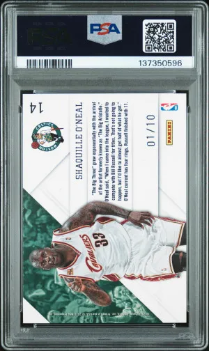 2010 Panini Prestige Prestigious Pros Shaquille O'neal Prestigious Pros-Platinum /10 back