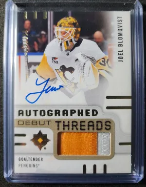 Joel Blomqvist Autographed Debut Threads /199 front