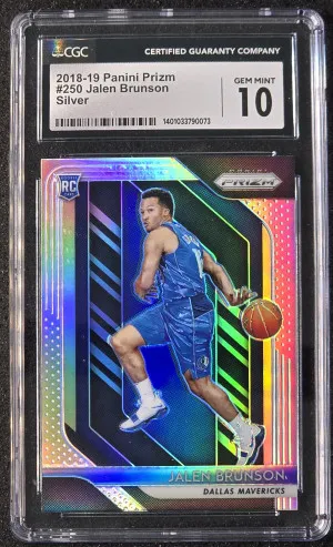 Jalen Brunson 2018 Panini Prizm Silver Prizm #250 CGC 10 Rookie RC Knicks front