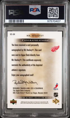 2005 Upper Deck Ultimate Collection Ultimate Signatures Gordie Howe back