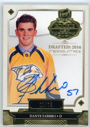 2019-20 The Cup Dante Fabbro Rookie Class of 2020 Autograph 1/75 #2020-DF front