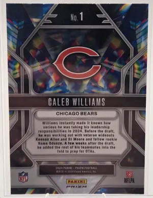 2024 Prizm Rc Caleb Williams Prizmatic No Huddle Disco back