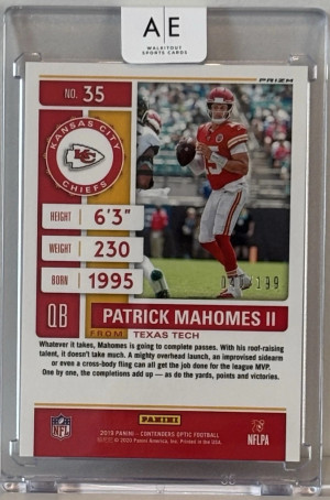 2019 Panini Contenders Optic 🔴🔥 Red Prizm #35 Patrick Mahomes II #40/199 back