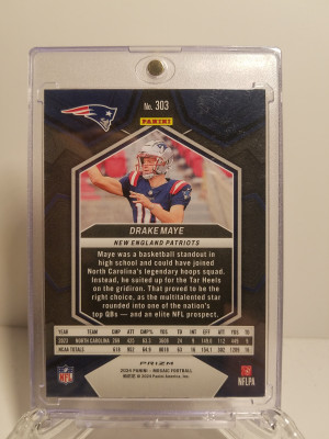 Drake Maye Prizm 2024 Red Sparkle ssp rookie back