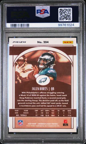 2020 Panini Chronicles Legacy Jalen Hurts Legacy-Silver back