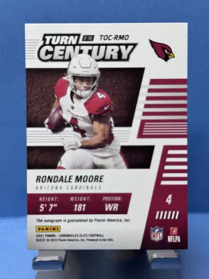 2021 Panini Chronicles Elite TOC-RMO Rondale Moore Turn of the Century Rookie Autograph #/99 back
