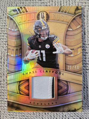Chase Claypool Panini Gold Standard Gold Rush 2 Color Patch /49 front