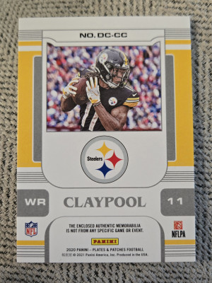 Chase Claypool RC Plates and Patches Double Coverage /99 back