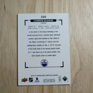 2015-16 Connor McDavid Upper Deck Portfolio #330 back