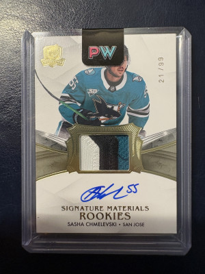 2020-21 The Cup, Signature Materials, Sasha Chmelevski Patch Auto /99 front