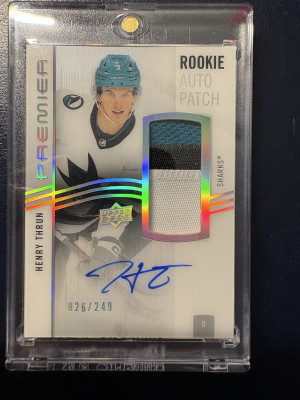 2023-24 Premier, Rookie Patch Auto, Henry Thrun /249 front