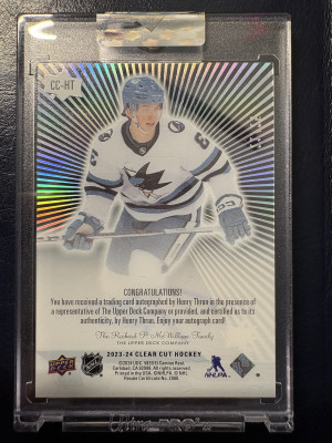 2023-24 Clear Cut Hockey, Henry Thrun, Outburst /25 back