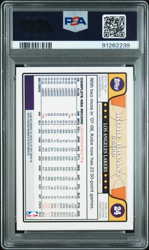 2008 Topps Kobe Bryant back