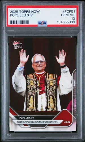 2025 Topps Now Pope Leo XIV PSA 10 front