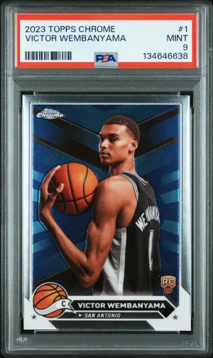 2023 Topps Chrome Victor Wembanyama PSA 9 front