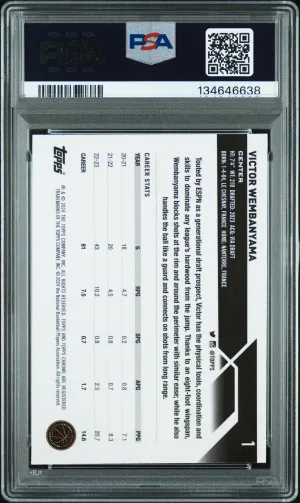 2023 Topps Chrome Victor Wembanyama PSA 9 back