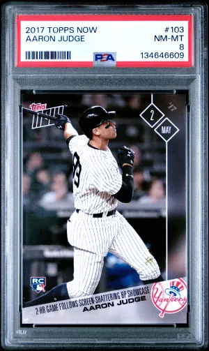 2017 Topps Now Aaron Judge PSA 8 front