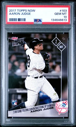2017 Topps Now Aaron Judge PSA 10 front