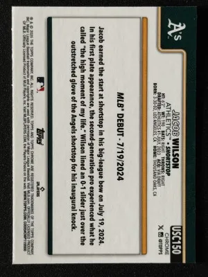 2025 Topps Chrome Update Series Jacob Wilson #USC150 X-Fractor RC back