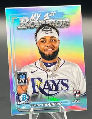 Junior Caminero 2024 Bowman #M1B-11 My 1st Bowman Refractor Rookie Card Rays front