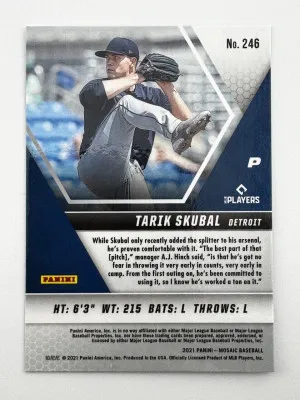 2021 Panini Mosaic ROOKIE - TARIK SKUBAL #246 (RC) - Cy Young Award Winner back