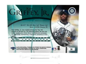 1999 Fleer BRILLIANTS #24 Ken Griffey Jr ULTRA PREMIUM BASE CARD MIRROR FINISH back