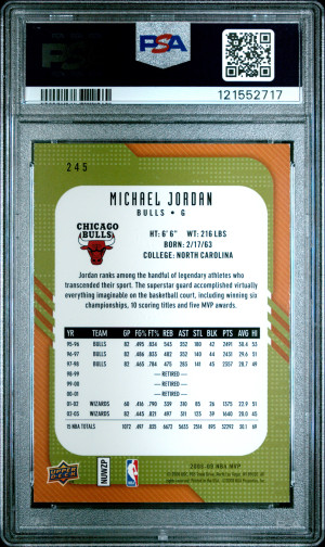 2008 Upper Deck MVP Michael Jordan #245 PSA 9 back
