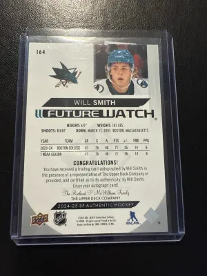 2024-25 SP Authentic Future Watch Auto Will Smith /999 back