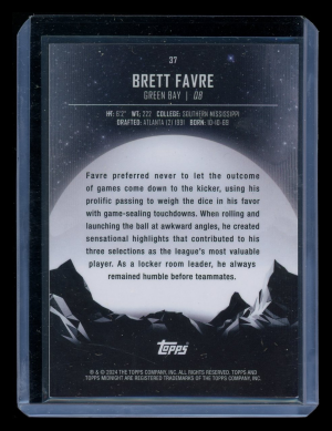 2024 Topps Midnight Brett Favre #37 /149 back
