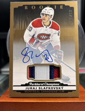 2022-23 Parkhurst Champions Rookie Patch Auto /35 Slafkovsky front