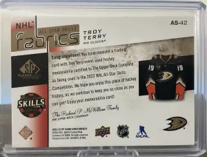 Troy Terry SP Game Used All-Star Skills Fabrics /49 back