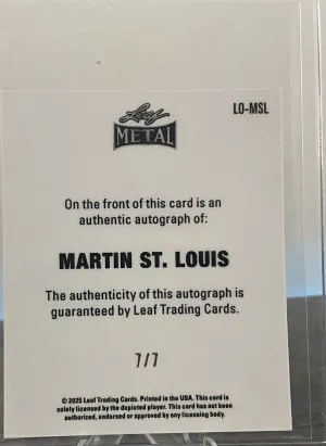 Martin St. Louis Leaf Metal Auto /7 back