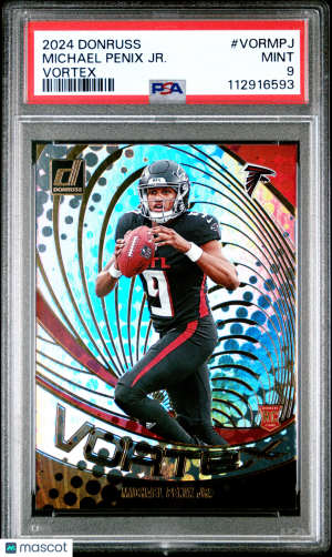 2024 Panini Donruss Vortex Michael Penix JR. #VORMPJ Rookie PSA 9 front
