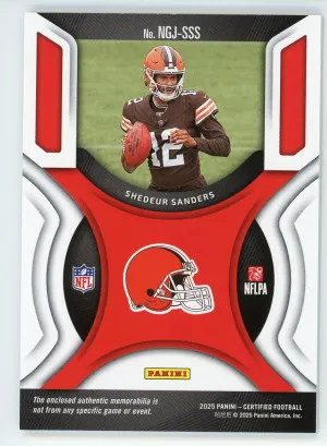 2025 Certified Shedeur Sanders New Generation Jersey Mirror Pink /299 back