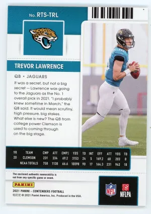 2021 Contenders Trevor Lawrence Rookie Ticket Swatches *VF-NM* back