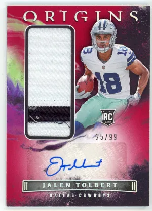 2022 Origins Jalen Tolbert Rookie Jersey Autograph Red 25/99 front