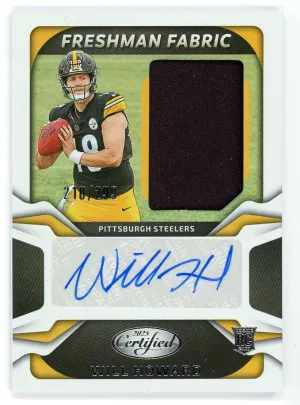 2025 Certified Will Howard Freshman Fabric Mirror Signatures 210/299 front