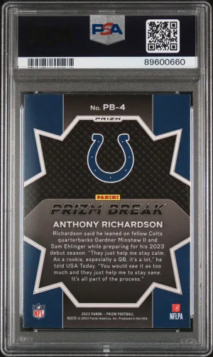 2023 Panini Prizm Prizm Break Anthony Richardson Prizm Break-Green Prizm back