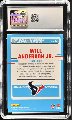 2023 Donruss #342 Will Anderson Jr. CGC 10 back