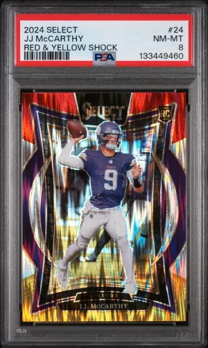 2024 Panini Select Jj Mccarthy Red & Yellow Shock front