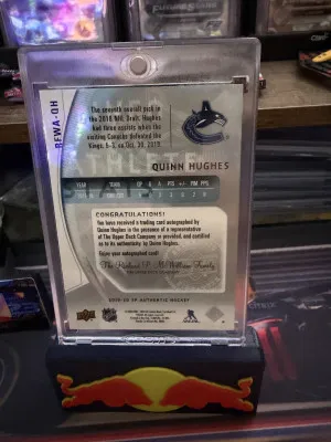 Quinn Hughes Retro Future Watch Auto /399 back