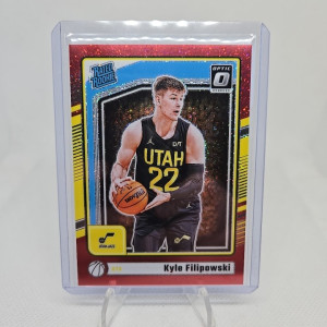 Kyle Filipowski 2024-25 Panini Donruss Optic RC Red Glitter SP /75 #300 Jazz front