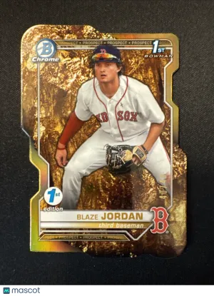 2021 Bowman 1st Edition Chrome Prospector's Die Cut /49 Blaze Jordan #CPDCF-BJ front