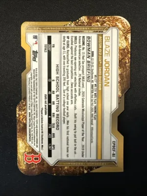 2021 Bowman 1st Edition Chrome Prospector's Die Cut /49 Blaze Jordan #CPDCF-BJ back