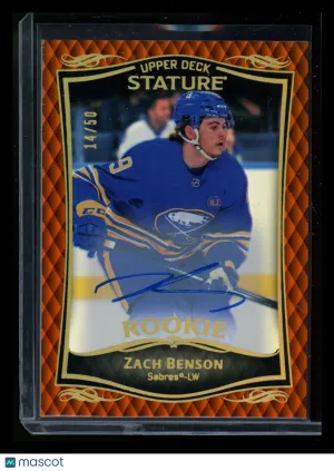 2025 2023-24 Upper Deck Stature Zach Benson #31 Auto Orange /50 front