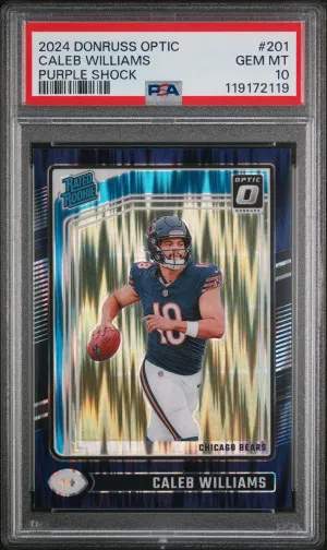 2024 Panini Donruss Optic Caleb Williams Purple Shock front